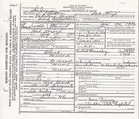 Adaline Koroch - Death Certificate - 1937